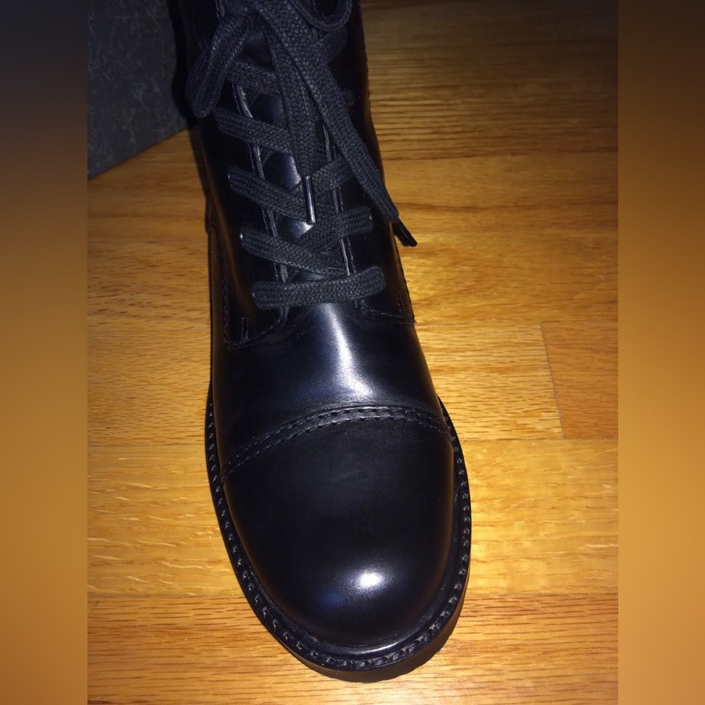 VIA SPIGA NOBLE Black Womens Shoes Lace Up Side Zipper Boots 6,5